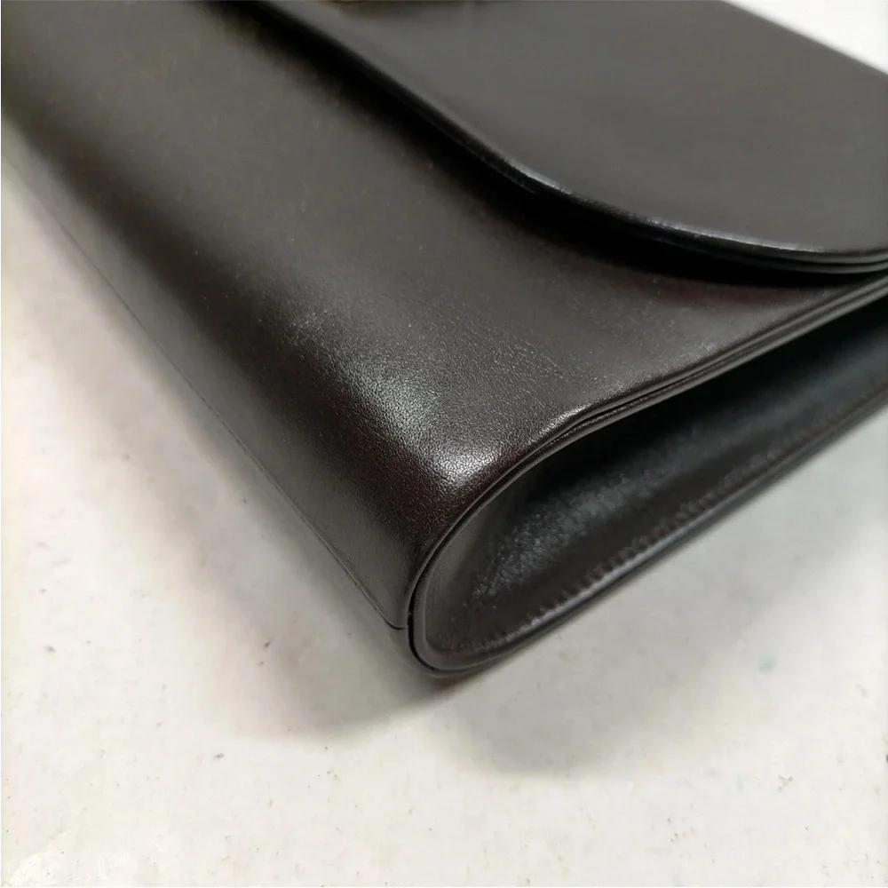 Dior leather shoulder bag brown and gold